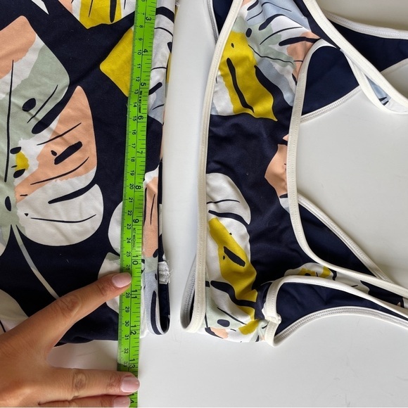 L*Space Blue, Yellow, Pink Palm Leaf High Waisted Bikini - Picture 10 of 13